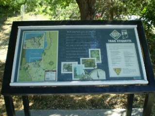 Information board at trail head in Penticton, Kettle Valley Railway Penticton to Naramata, 2011-08.
